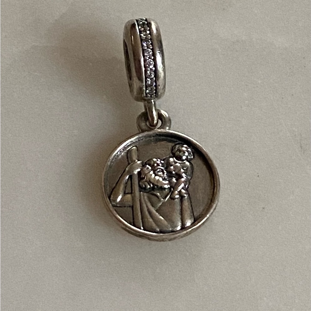 Pandora silver St. Christopher charm (retired)